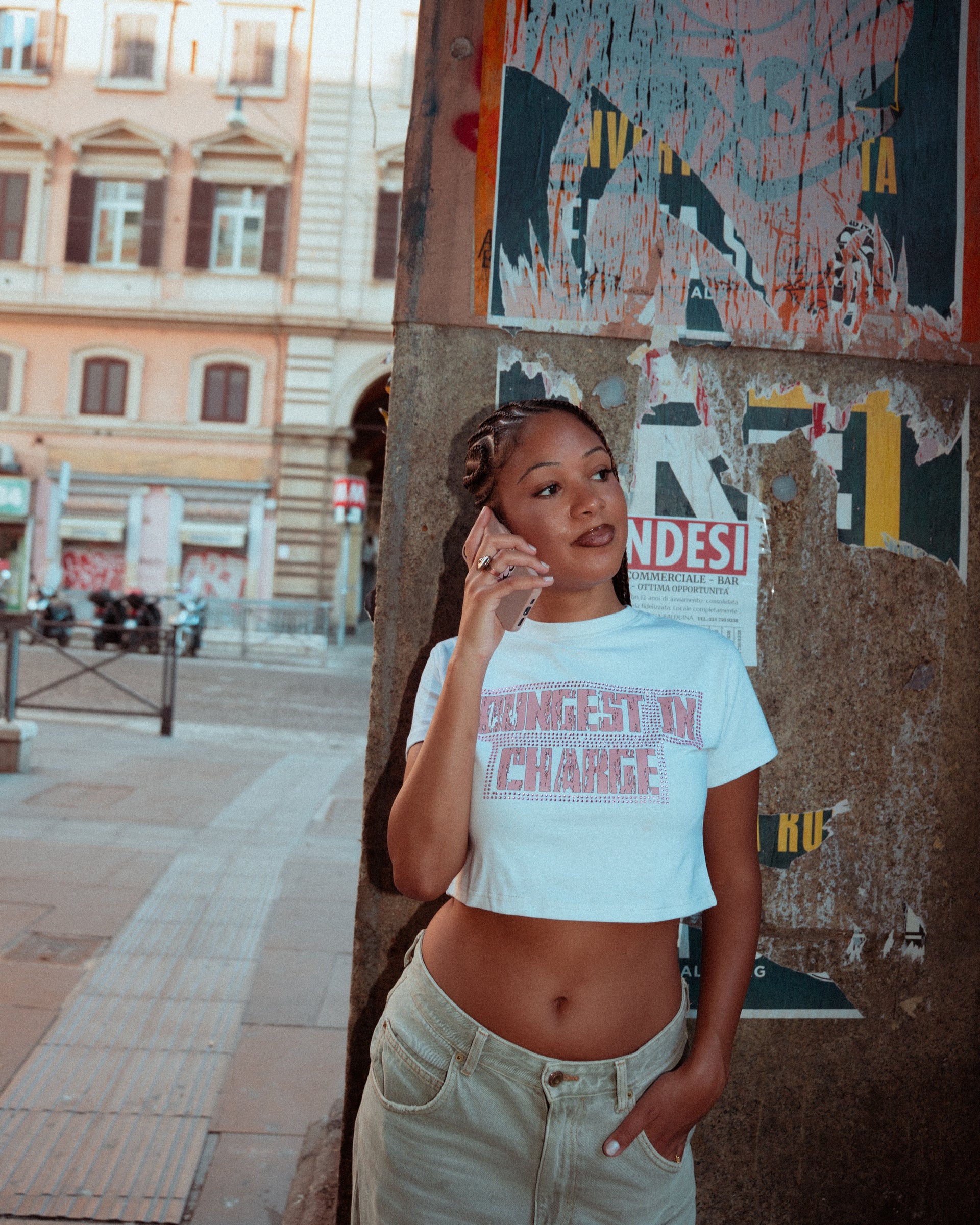 WOMEN'S BABY TOP [WHITE & PINK]