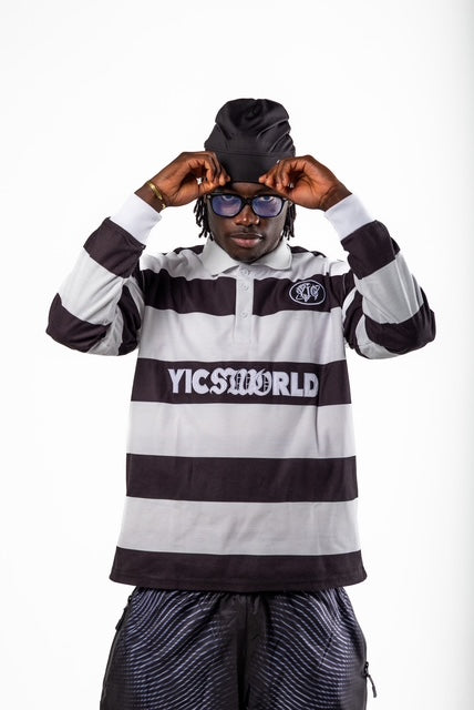 YICSWORLD Striped Rugby – Black/White